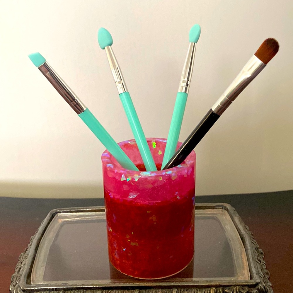 Makeup Brush Holder / Open Container - Handmade
